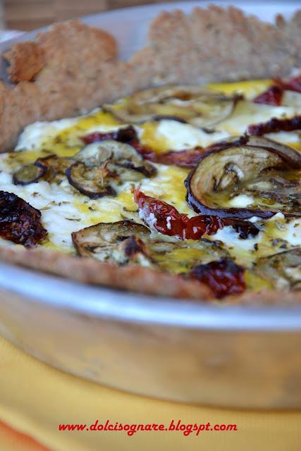 Torta di ricotta, pomodori e melanzane