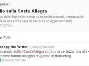 Incendio sulla Costa Allegra Twitter