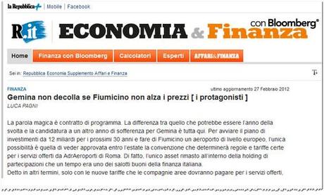 Gemina Contratto Programma: unica possibilità veder approvata entro l’estate la convenzione