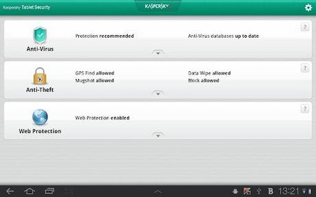  Kaspersky Tablet Security: Suite di Sicurezza per Tablet [MWC 2012]