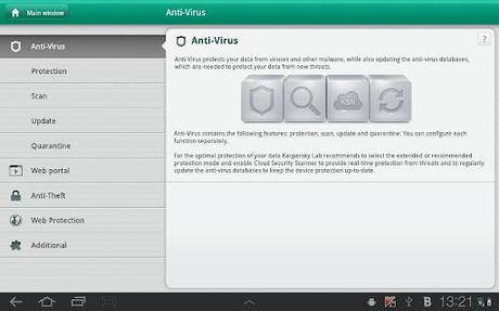  Kaspersky Tablet Security: Suite di Sicurezza per Tablet [MWC 2012]