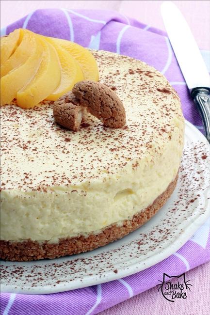 No-bake cheesecake alle pesche e amaretti