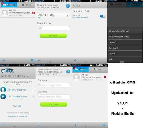 eBuddy XMS v1.01 per Nokia Belle