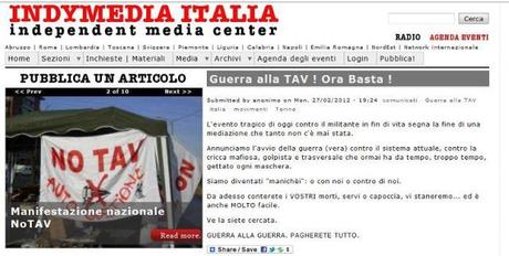 Su Indymedia violenza e minacce. Qualcuno annuncia “l’avvio della guerra”