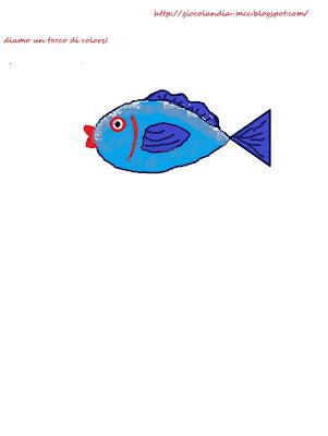 Mamma mi aiuti a disegnare?Un pesciolino blu blu blu!