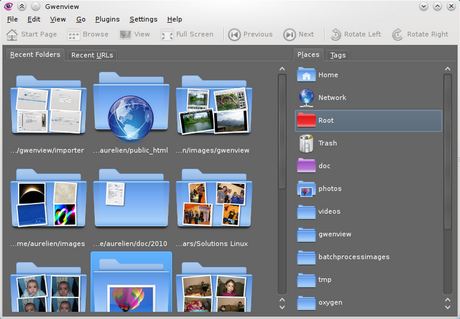 Gwenview visualizzatore di immagini predefinito dell'ambiente desktop KDE.