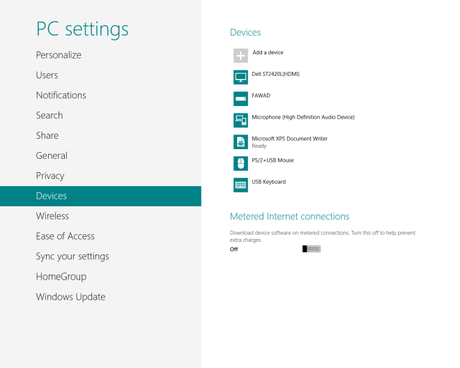 Windows 8 PC Settings Devices Impostazioni di Sistema di Windows 8 [La Guida Completa]