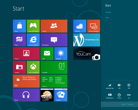 Windows 8 Settings Bar More PC Settings Impostazioni di Sistema di Windows 8 [La Guida Completa]