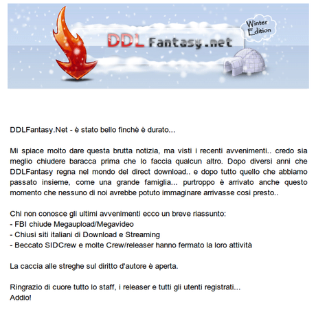 Anche DDL Fantasy chiude definitivamente