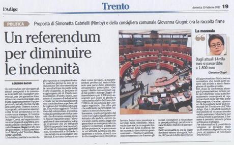 Buon esempio in Trentino Alto Adige (ma non da chi ha votato la Legge Regionale 2/1995 e da chi vuole mantenerla)