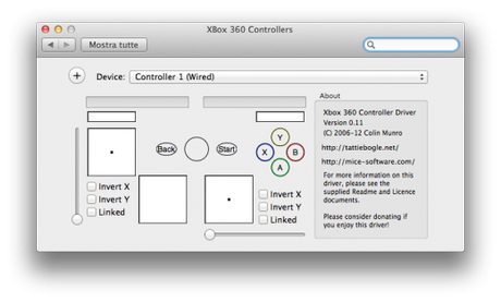 Guida: Installare ed utilizzare il controller XBOX 360 su OSX Lion e Snow Leopard