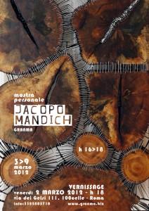 Jacopo Mandich. Mostra personale.Associazione Granma.