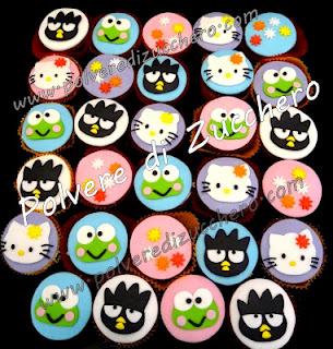 Cupcake di Hello Kitty, Keroppi e Badtz Maru