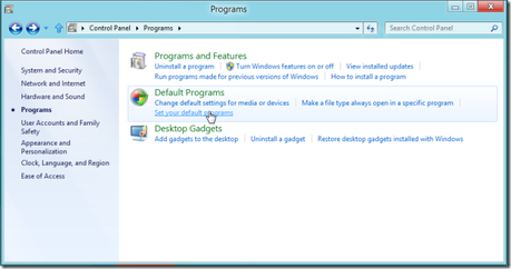 Windows 8 default programs Impostare un Browser di default su Windows 8