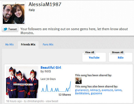 Monstro: scoprire canzoni e creare la propria playlist su Twitter