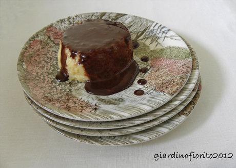 Flan al cocco con cioccolato fuso