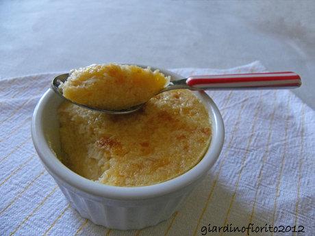 Flan al cocco con cioccolato fuso