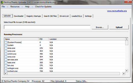 NoVirusThanks Uploader: carica e scansiona i file con più antivirus