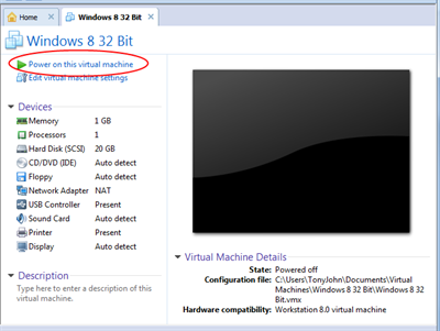 5081 14738 VMWare Workstation options Windows 8 su macchina virtuale