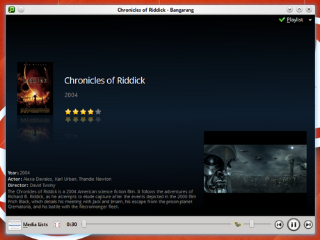 Bangarang è un semplice ma completo media player per Kde scritto in Qt4.