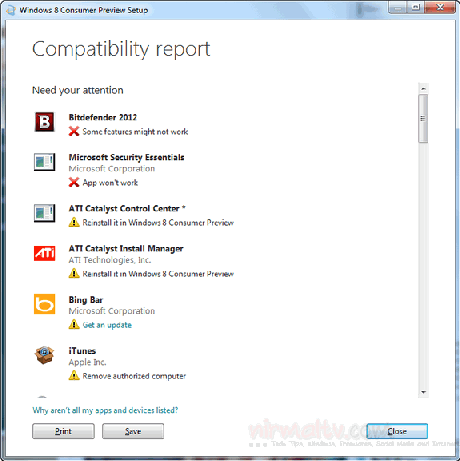 Compatibility report Controllare se il PC è compatibile con Windows 8