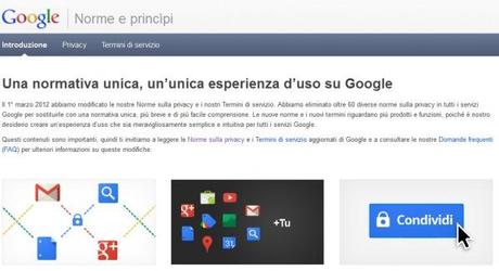 La nuova gestione della privacy di Google