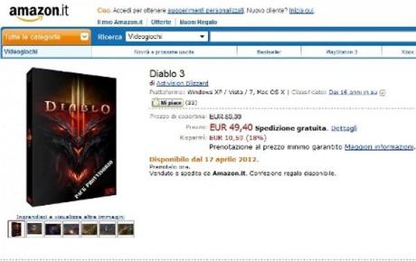 Diablo III, Amazon Italia lo mette in uscita per il 17 aprile