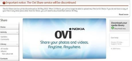 Ovi Share chiude il 30 Maggio 2012