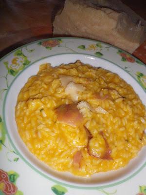 LA zucca e il suo speck creano un risotto da leccarsi i baffi