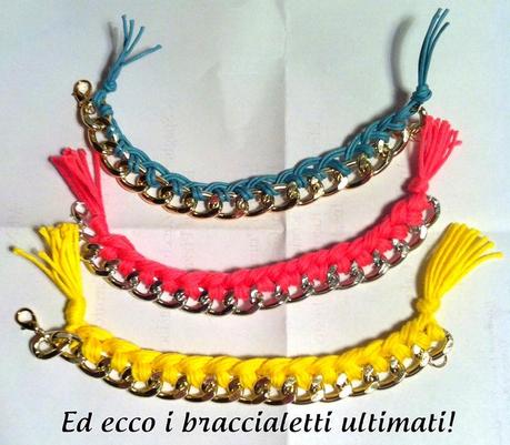 Fai da te: I bracciali a catena con intreccio di cotone