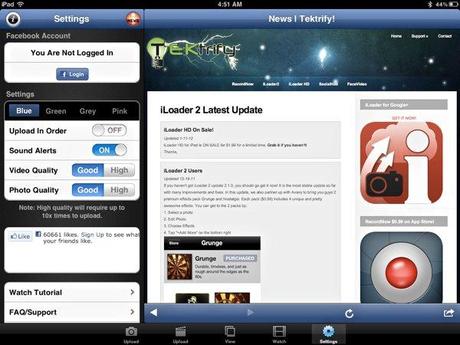 iLoader Facebook iLoader for Facebook HD :carica e condividi foto su Facebook con iPad