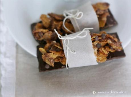 Barrette di cornflakes e cioccolato fondente