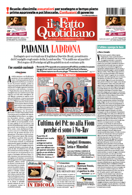 Prime pagine oggi: 