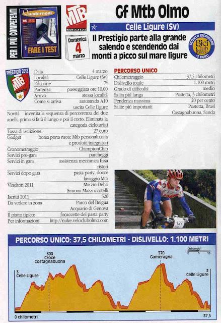 GF MTB del 4/3, 2012 lungo la penisola. Le schede