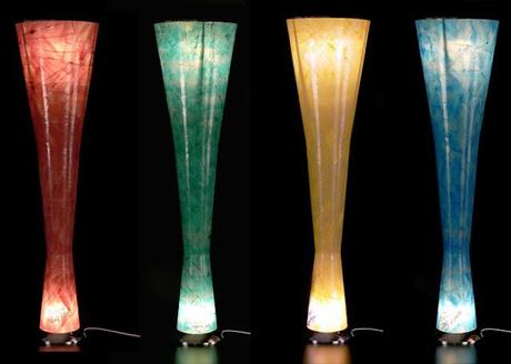 Lampada fibra di vetro colorata design Raffaella Cicuttini by Clitber - CARIATIDE