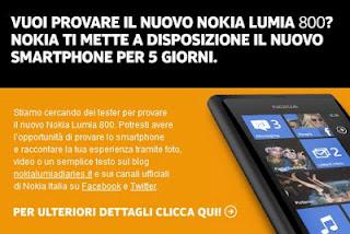 “Nokia Lumia 800 Tester”, un'opportunità utile soprattutto se si sta pensando di acquistarlo.