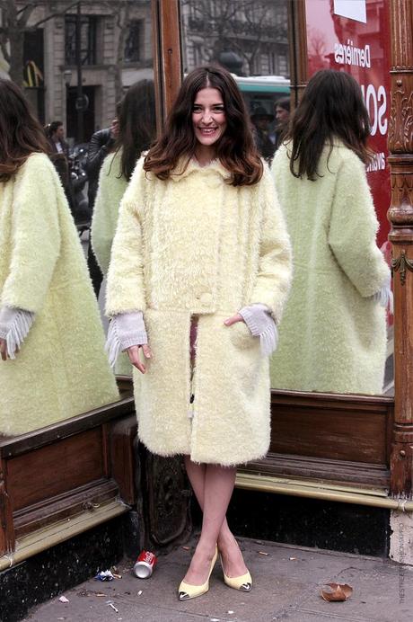 In the Street...Women's Day...Eleonora in yellow mimosa, Paris