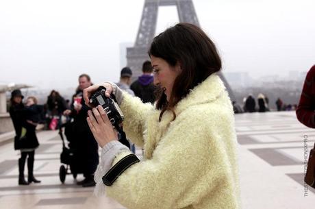 In the Street...Women's Day...Eleonora in yellow mimosa, Paris