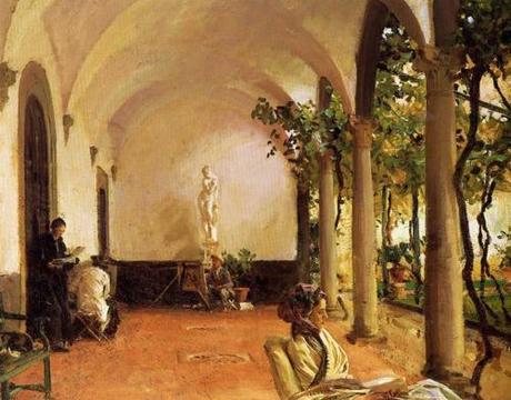 John Singer Sargent, Torre Galli - The loggia oggi è così: (today view)  foto di Sailko, da Wikipidia