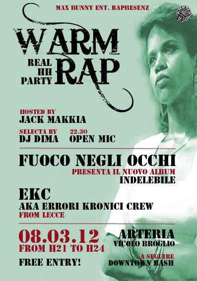 Giovedì 8 Marzo Bologna - Arterìa - SOLID + DOWNTOWN BASH (MADKID + WICKED A) + WARM RAP (FUOCO NEGLI OCCHI)