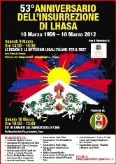 TIBET LIBERO: venerdì 9 marzo in Campidoglio e sabato 10 marzo sit-in davanti ambasciata cinese a Roma.Invito