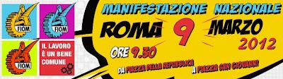 Roma 9 marzo 2012 Sciopero Generale Fiom - streaming tv manifestazione