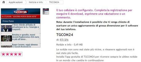 L’applicazione di TGCOM24 per Nokia Belle