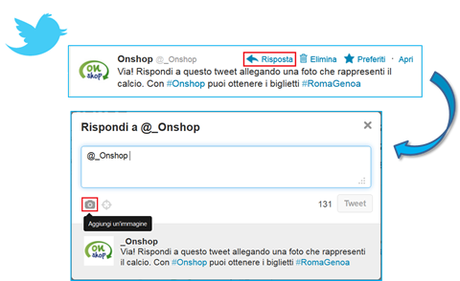 Diventa follower del canale Twitter Onshop, ai primi due, 2 biglietti per Roma-Genoa allo Stadio Olimpico