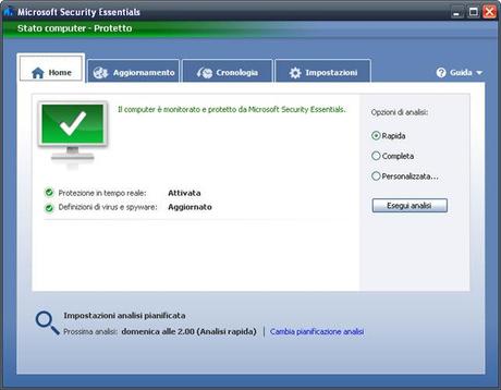 microsoft security essentials 23 Antivirus per Windows 8? Non serve!