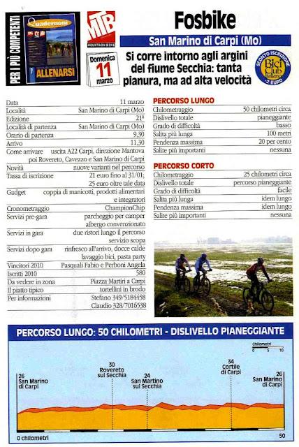 GF MTB dell'11/3, 2012 lungo la penisola. Le schede