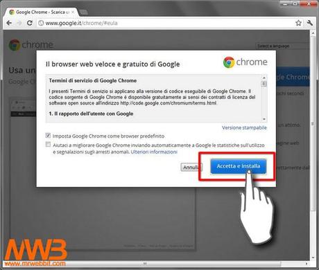 02-accettiamo l'installazione di google chrome per stampare con android