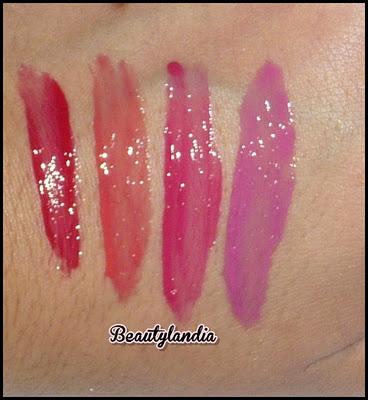 Swatch e Review Gloss Stay with me (03, 05,05,07) ESSENCE