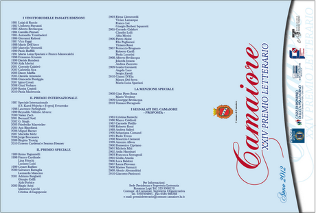 Premio Letterario CAMAIORE 20012 - XXIV edizione