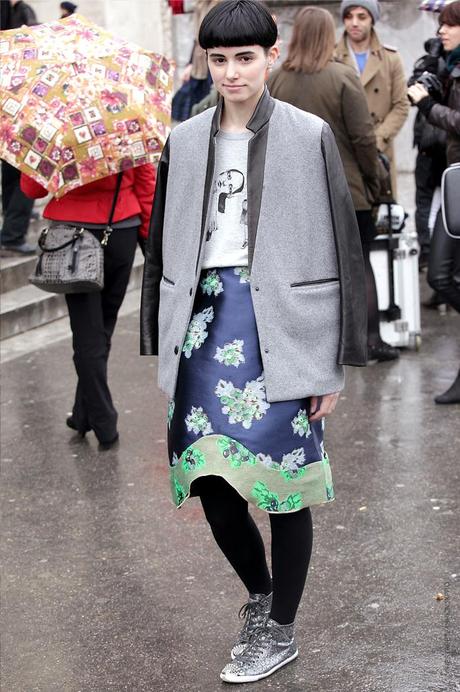 In the Street...Outside Chanel in the rain...Paris Fashion Week